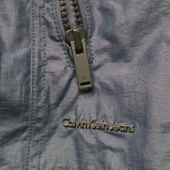 Calvin Klein Jeans Jacket Men’s Medium Blue Nylon Zip Front Casual - Picture 5 of 10
